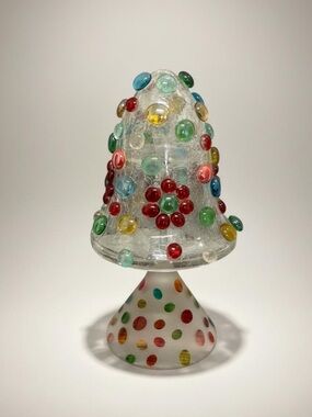 Handmade Art Glass Christmas Tree – 12" Mosaic Gem Design